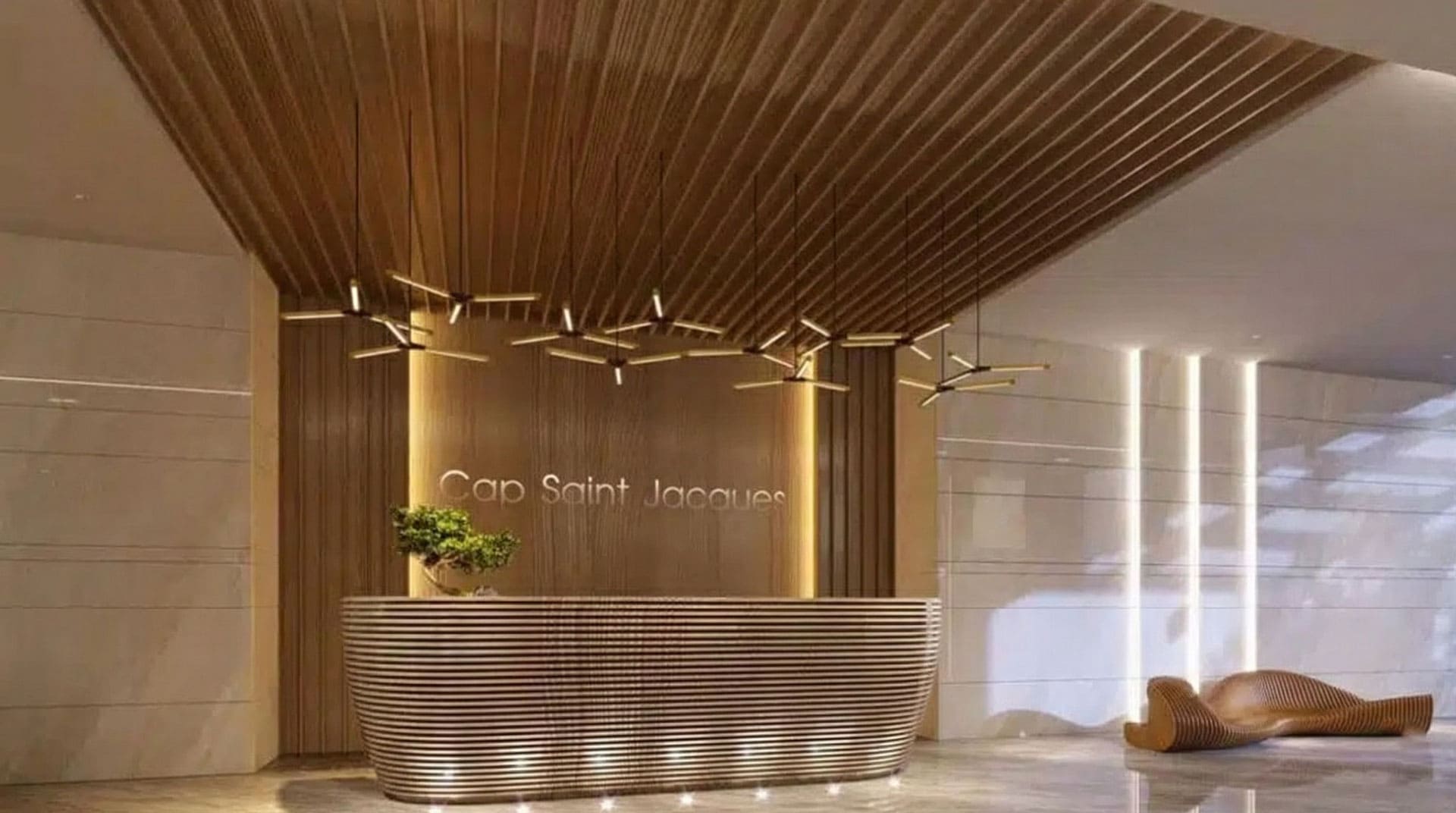 Sảnh đón CSJ Tower Vũng Tàu gây ấn tượng với thiết kế sang trọng, không gian đón tiếp chỉn chu và cảm giác nghỉ dưỡng đẳng cấp ngay từ những bước chân đầu tiên.